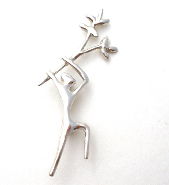 Man Holding Tree Branch Brooch Pin 925 Vintage – The Jewelry Lady's Store