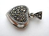 Marcasite Locket Heart Pendant Sterling Silver - The Jewelry Lady's Store