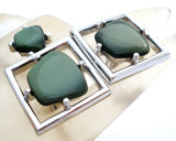 Men's Green Cufflinks &Tie Tack Sarah Coventry - The Jewelry Lady's Store