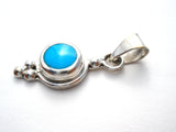 Mexican Turquoise Sterling Slide Pendant - The Jewelry Lady's Store