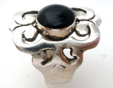Mexican Black Onyx Ring Size 9 Vintage - The Jewelry Lady's Store