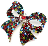 Multi Color Rhinestone Bow Brooch Pin - The Jewelry Lady's Store