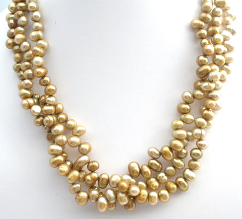 Multi Strand Freshwater Pearl Necklace 18"