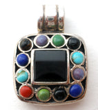 Multi Color Gemstone Pendant Sterling 925 - The Jewelry Lady's Store