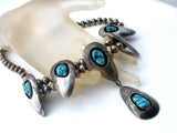 Navajo Squash Blossom Shadowbox Turquoise Necklace - The Jewelry Lady's Store