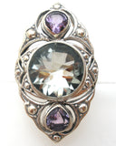 Nicky Butler Prasiolite & Amethyst Ring Size 6 - The Jewelry Lady's Store
