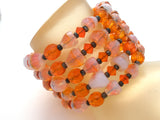 Orange & Opalescent Bead Jewelry Set Vintage - The Jewelry Lady's Store