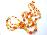 Orange & Yellow Lucite Bead Necklace Multi Strand - The Jewelry Lady's Store