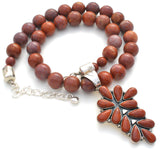 Red Jasper Bead Pendant Necklace by Jay King - The Jewelry Lady's Store