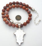 Red Jasper Bead Pendant Necklace by Jay King - The Jewelry Lady's Store