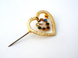 Heart Shaped Brooch With Rhinestones - The Jewelry Lady's Store