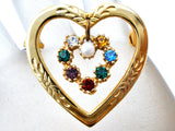 Heart Shaped Brooch With Rhinestones - The Jewelry Lady's Store