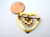 Heart Shaped Brooch With Rhinestones - The Jewelry Lady's Store