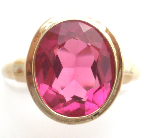 Pink Sapphire 10K Gold Ring Size 5.75