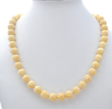 Vintage Carved Rose Bead Necklace Celluloid - The Jewelry Lady's Store