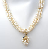 Freshwater Pearl Necklace with Sapphire Enhancer - The Jewelry Lady's Store