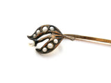 Victorian 10K Yellow Gold Pearl Stick Pin Antique - The Jewelry Lady's Store