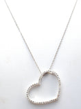 Sterling Silver Heart Necklace with CZ's - The Jewelry Lady's Store