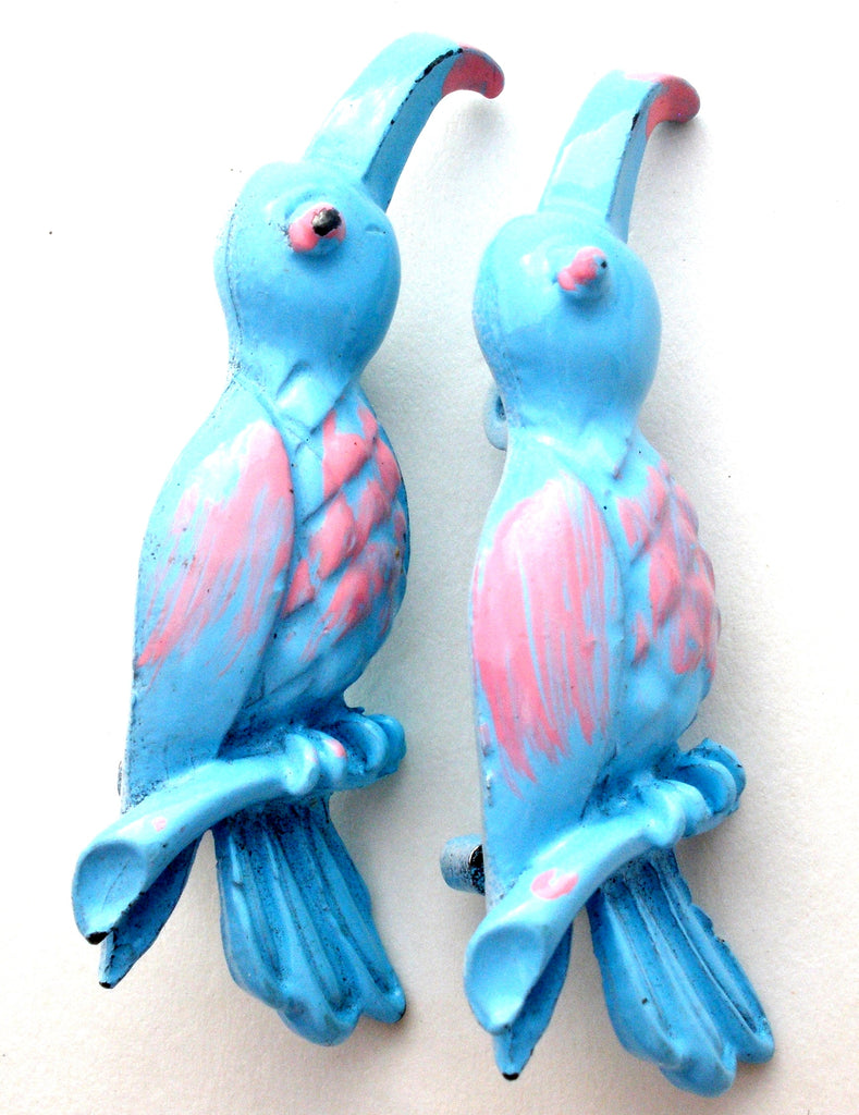 Pair Of Blue Bird Brooches Pins Vintage - The Jewelry Lady's Store