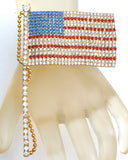 Patriotic Flag Rhinstone Brooch Pin - The Jewelry Lady's Store