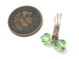 Peridot Crystal Bead Dangle Leverback 925 Earrings - The Jewelry Lady's Store