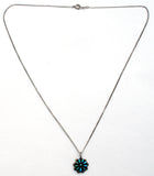 Petit Point Turquoise Necklace Vintage - The Jewelry Lady's Store