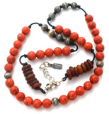 Peyote Bird Coral & Carnelian Necklace 925 - The Jewelry Lady's Store