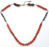 Peyote Bird Coral & Carnelian Necklace 925 - The Jewelry Lady's Store