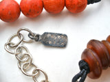 Peyote Bird Coral & Carnelian Necklace 925 - The Jewelry Lady's Store