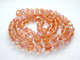 Pink Crystal Bead Necklace 42" Vintage - The Jewelry Lady's Store