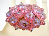 Pink Crystal Cluster Flower Brooch Pin Vintage - The Jewelry Lady's Store