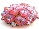 Pink Crystal Cluster Flower Brooch Pin Vintage - The Jewelry Lady's Store