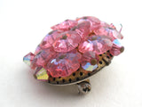 Pink Crystal Cluster Flower Brooch Pin Vintage - The Jewelry Lady's Store