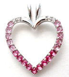 Pink Cubic Zirconia Sterling Silver Heart Pendant - The Jewelry Lady's Store