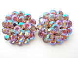 Pink Aurora Borealis Crystal Earrings Vintage - The Jewelry Lady's Store