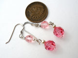 Pink Crystal Bead Earrings Sterling Silver - The Jewelry Lady's Store