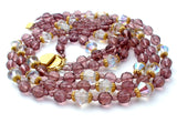Purple Glass Bead Multi Strand Bead Necklace - The Jewelry Lady's Store