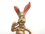 Rabbit Shoe Shine Pink Enamel Brooch Vintage - The Jewelry Lady's Store