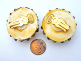Richard Kerr Amber Rhinestone Earrings Vintage - The Jewelry Lady's Store
