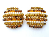 Richard Kerr Amber Rhinestone Earrings Vintage - The Jewelry Lady's Store