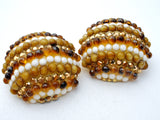 Richard Kerr Amber Rhinestone Earrings Vintage - The Jewelry Lady's Store