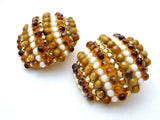 Richard Kerr Amber Rhinestone Earrings Vintage - The Jewelry Lady's Store
