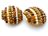 Richard Kerr Amber Rhinestone Earrings Vintage - The Jewelry Lady's Store