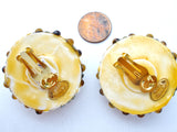 Richard Kerr Amber Rhinestone Earrings Vintage - The Jewelry Lady's Store