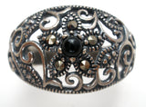 Ross Simons Black Onyx Ring Sterling Silver Size 8 - The Jewelry Lady's Store