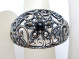 Ross Simons Black Onyx Ring Sterling Silver Size 8 - The Jewelry Lady's Store
