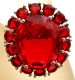 Ruby Red Cubic Zirconia Sterling Silver Ring Size 7 - The Jewelry Lady's Store