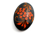 Russian Lacquer Vintage Hand Painted Brooch - The Jewelry Lady's Store