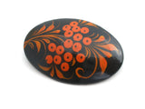 Russian Lacquer Vintage Hand Painted Brooch - The Jewelry Lady's Store