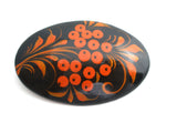 Russian Lacquer Vintage Hand Painted Brooch - The Jewelry Lady's Store
